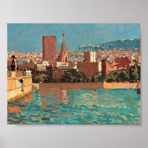 vintage Barcelonamatning Poster