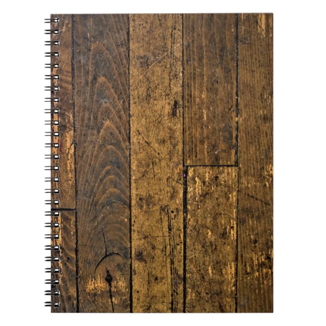 Vintage Bare Wood Panel Anteckningsbok (Framsidan)
