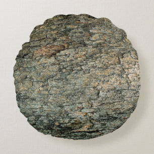 Vintage bark, bottenabstrakt, grafiskt deco rund kudde