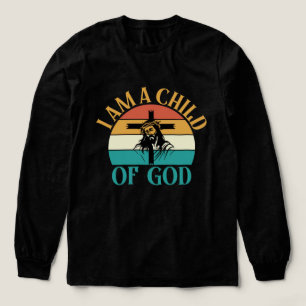 Vintage Barn av Gud T-Shirt Design Vector Art Hoo