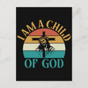 Vintage Barn Av Gud T-Shirt Design Vector Art Hoo Vykort