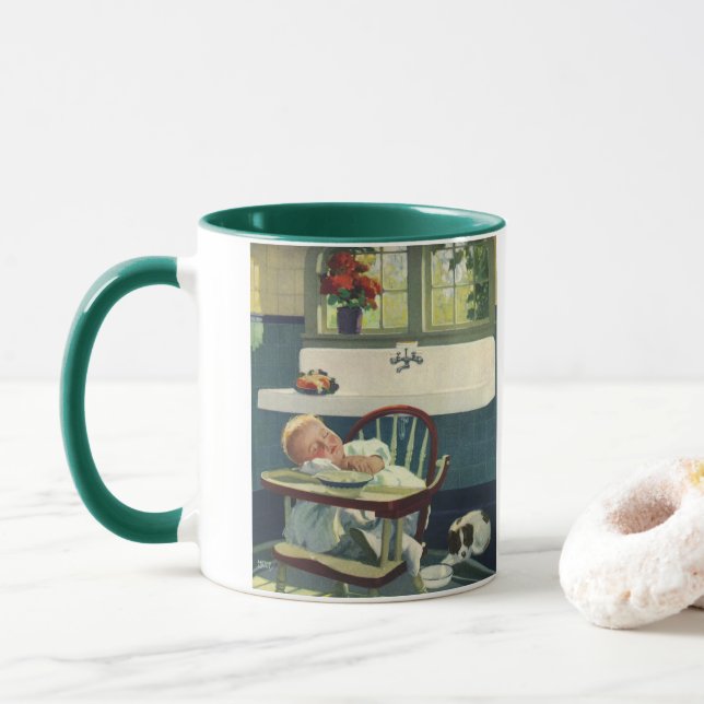 Vintage Barn, Baby Sleeping HighSchool Kitchen Mugg (Med munk)