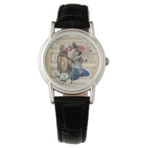 Vintage Barn & Blommigt Collage Armbandsur
