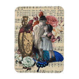 Vintage Barn & Blommigt Collage Magnet