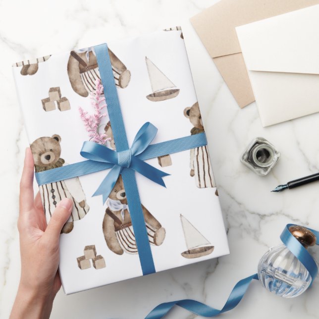 Vintage Barn, Dra Leksak, Blod, Boat Presentpapper (Gifting)