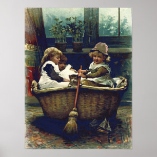 Vintage Barn Färg Poster