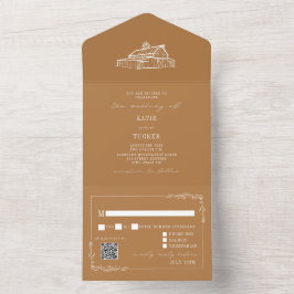 Vintage Barn Goldenrod QR OSA Farm Bröllop