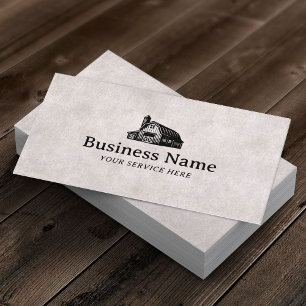 Vintage Barn House Logotyp Rustic Land Farm Visitkort