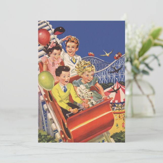 Vintage Barn Hund Roller Underlägg Ride (Stående Fram)