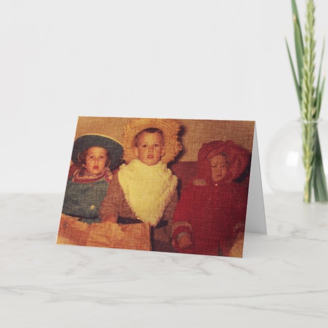 Vintage Barn i Costume, Halloween Kort (Framsida)