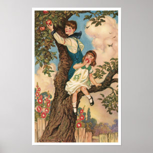 Vintage Barn i Illustration Poster eller skriver u