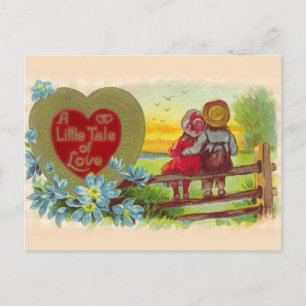 Vintage Barn i Kärlek Valentine Postacard Helg Vykort