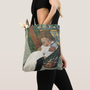 Vintage Barn med en docka av Jessie Willcox Smith Tygkasse