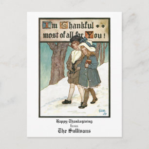 Vintage Barn med Thanksgiving Hälsning Helg Vykort