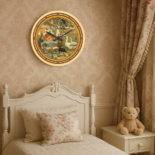 Vintage Barn Och Djur av Walter Crane Stor Klocka