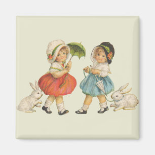 Vintage Barn och kaniner Magnet