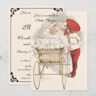 Vintage Barn och Spädbarn, Viktorian Baby Shower Inbjudningar