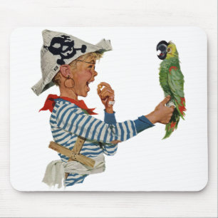 Vintage Barn, Pojke som leker piratpapegojfågel Musmatta