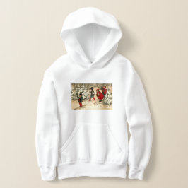 Vintage Barn Skidar Genom en Snötäckt Skog Tee