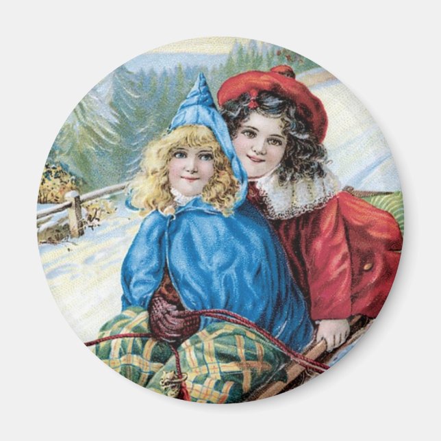 Vintage Barn Slädar Magnet (Framsidan)