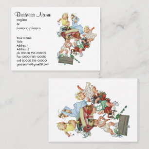 Vintage Barn Småbarn spelar med Fire Lastbilar Visitkort