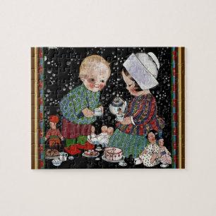 Vintage Barn som har en tendens att utveckla Tea P Pussel