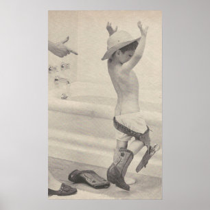 Vintage Barn som kommer i bad Poster