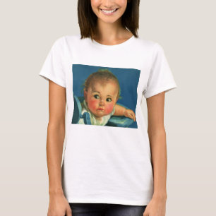 Vintage Barn, Söt Baby Pojke eller Flicka i Högsit T Shirt