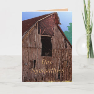 Vintage Barn Sympathy Card eller någon tillfälle Kort