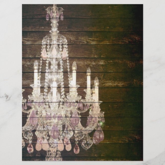 Vintage Barn Wood Chandelier Bröllop (Framsida)