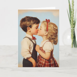 Vintage Barnbarn, raring Kiss Inbjudan