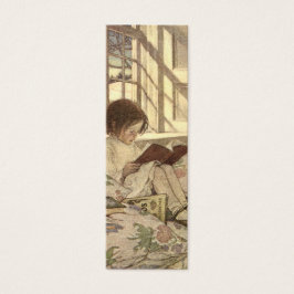 Vintage Barnbarn som läser en bok, Jessie Willcox  Litet Visitkort