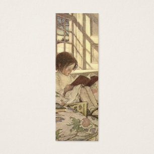 Vintage Barnbarn som läser en bok, Jessie Willcox  Litet Visitkort