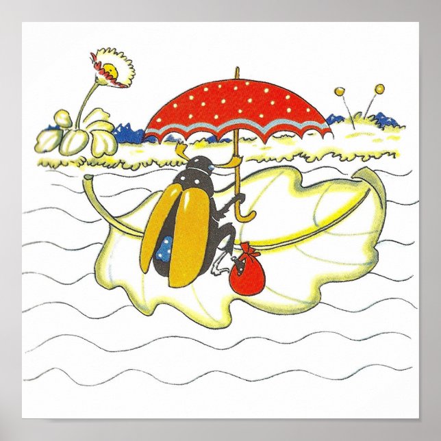 Vintage Barns Bok Nursery Art Poster (Framsidan)