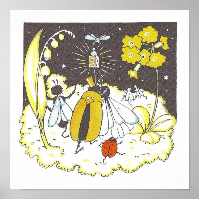 Vintage Barns Bok Nursery Art Poster (Framsidan)