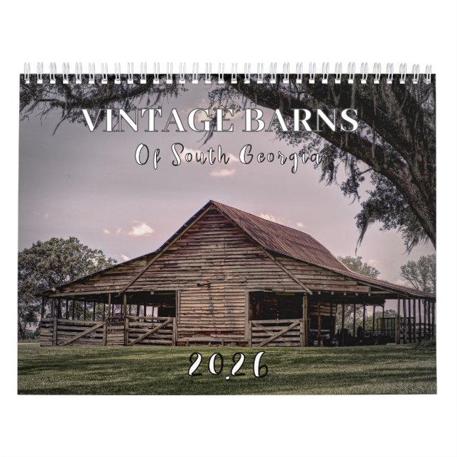 Vintage Barns in South Georgia Calendar Kalender (Omslag)