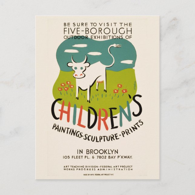 Vintage Barns vykort för konst (Framsida)