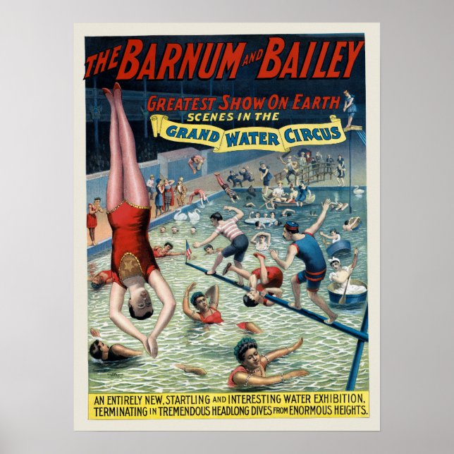 Vintage Barnum & Bailey Circus Poster (Framsidan)