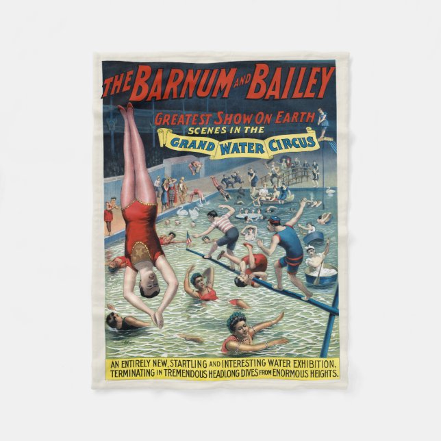 Vintage Barnum & Bailey Circus Poster Fleecefilt (Framsidan)