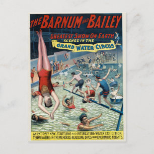 Vintage Barnum & Bailey Circus Poster Vykort