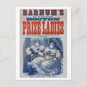 Vintage Barnum Circus Tjock Dam Side Show Freaks Vykort