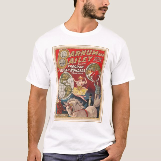 Vintage Barnum och Bailey-programtäckning T Shirt (Framsida)