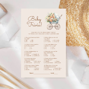 Vintage barnvagn Baby Shower Trivialspel