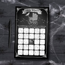 Vintage Barnvagn Halloween Baby Shower Bingo