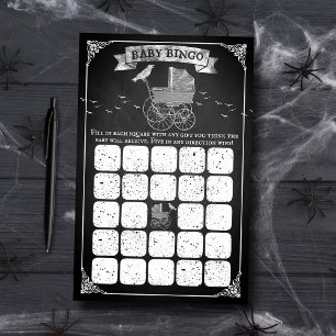 Vintage Barnvagn Halloween Baby Shower Bingo