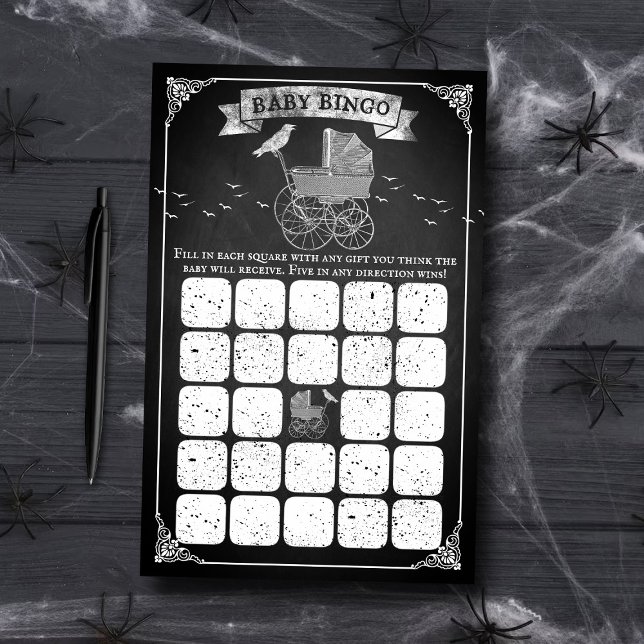 Vintage Barnvagn Halloween Baby Shower Bingo (Skapare uppladdad)