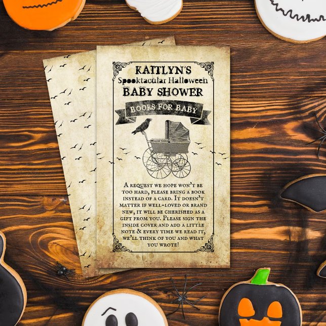 Vintage Barnvagn Halloween Baby Shower Bok Tilläggskort (Skapare uppladdad)