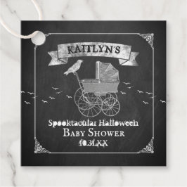Vintage Barnvagn Halloween Baby Shower Gåvor Etiketter