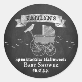 Vintage Barnvagn Halloween Baby Shower Runt Klistermärke