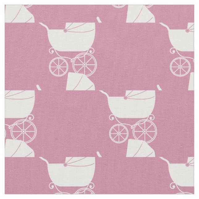 Vintage barnvagn Rosa Tyg (Närbild)